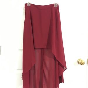Hi-Lo burgundy skirt